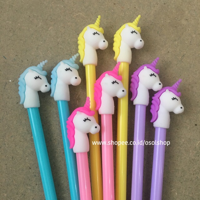 SATUAN Pulpen Kepala Unicorn kuda poni pony pen gel karakter unik lucu murah