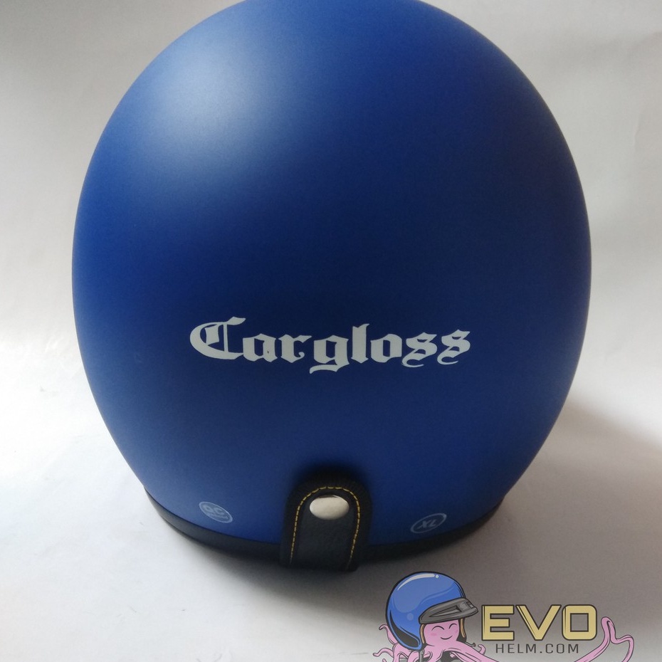 HELM CARGLOSS ORIGINAL CFM RETRO ARMY HALF FACE - POLICE BLUE DOFF + KACA DATAR