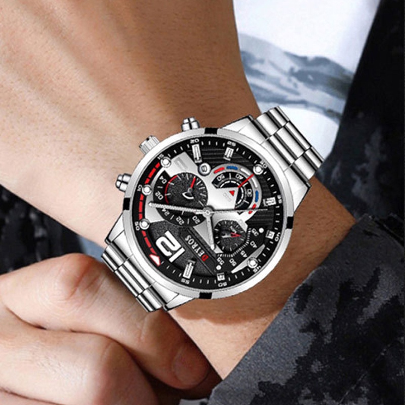 HARGA TERMURAH✅ Jam Tangan Pria Sporty Deyross Desain Maskulin Sentuhan Mewah Warna Hitam Emas Elegan Tangguh Material Berkualitas Nyaman Tahan Lama Pilihan Ideal untuk Gaya Modern dan Fungsionalitas Tinggi JPD-01