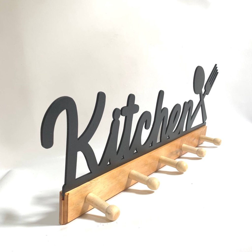 Hiasan Dinding Tulisan Kitchen/Kapstok Kitchen/Kapstok Dapur/Pajangan Dinding