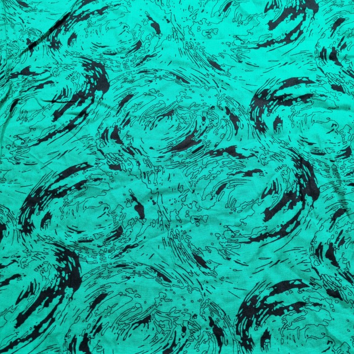 Kain Santung Halus Rayon Santung Motif Bunga Kembang Hijau H2 50cm