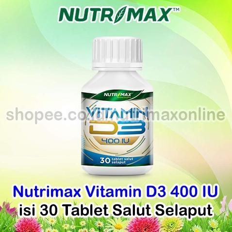 Nutrimax Vitamin D3 400 Iu Isi 30 Tablet Vit Tulang Gigi Osteoporosis Antibodi D 3 Vegan 400Iu