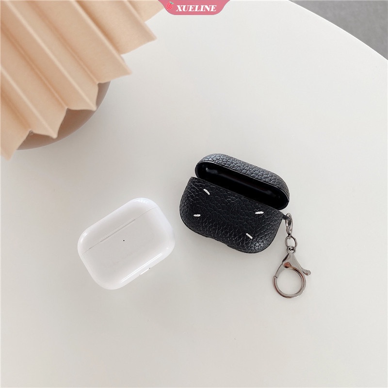 Casing Soft Case Bahan Kulit Desain Martin Margiela Untuk AirPods 1 / 2 / 3 Pro