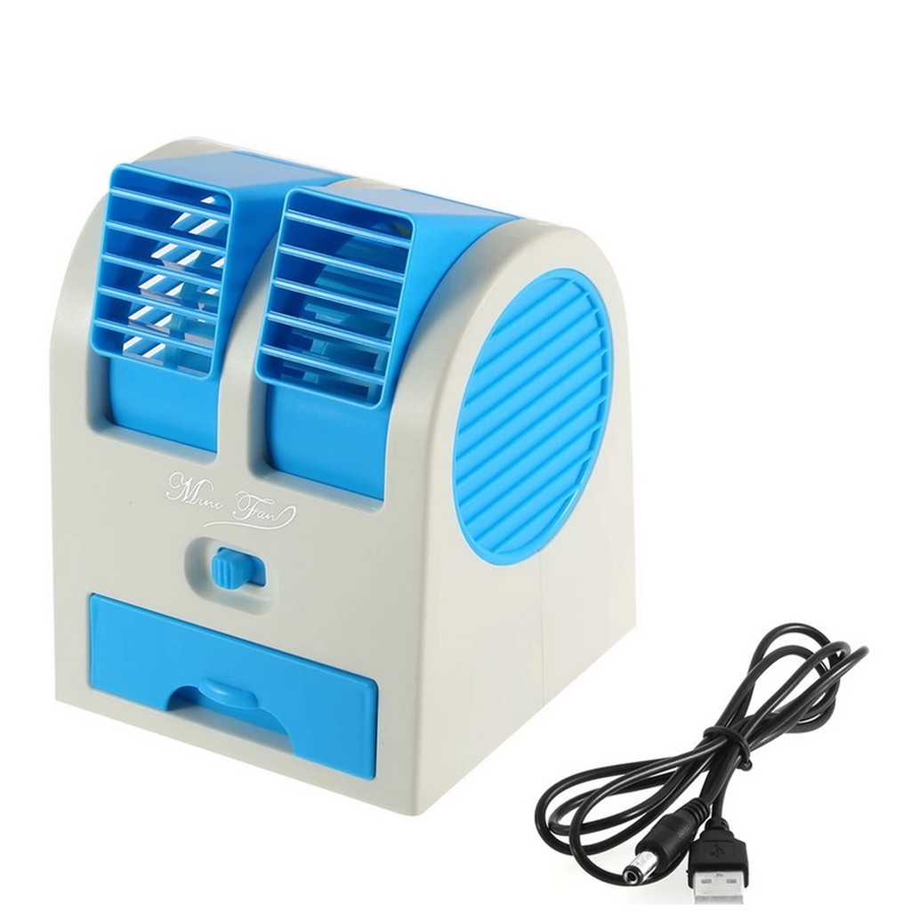 Kipas Angin Mini Usb Portable Air Cooler Ac Mini Double