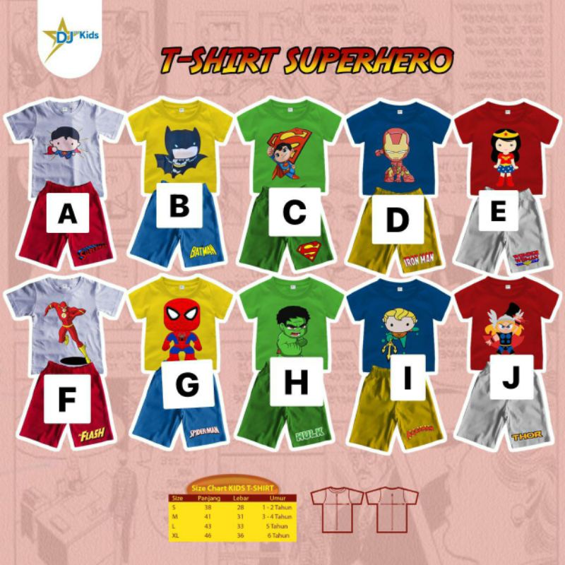 Setelan anak laki-laki superhero/t-shirt superhero