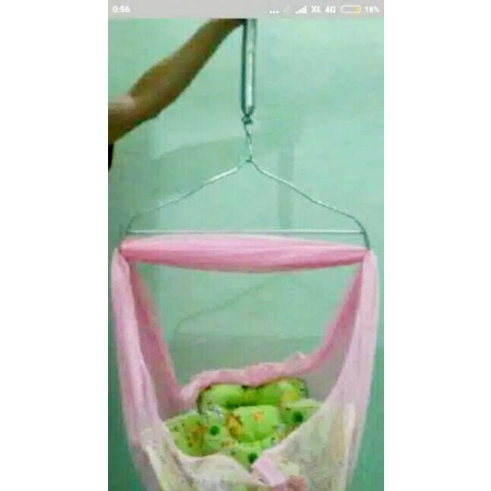 JOEYI  1 Pc Ayunan Bayi Gantung PER JUMBO + Kain + Kelambu tuk BB Anak 10-20 kg