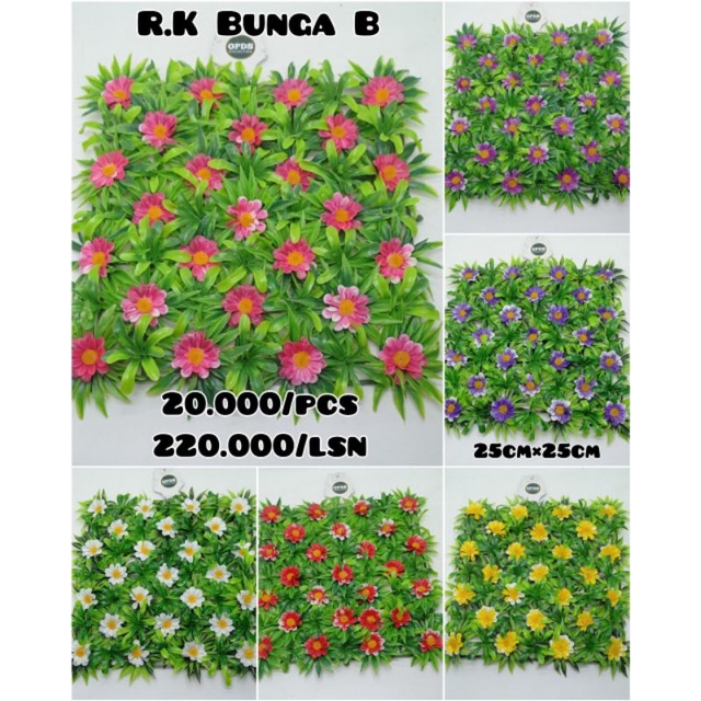 Rumput Kotak Bunga B Rumput Bunga Rumput Sintetis Rumput Hias Dekorasi Rumput Nyiur Plastik Rumput A