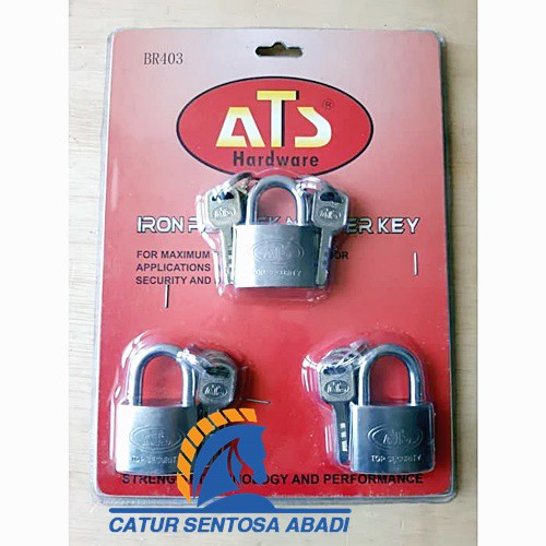 KUNCI GEMBOK ATS 40 MM MASTER KEY 3 GEMBOK 1 KUNCI RUKO GUDANG RUKO AWET CSA