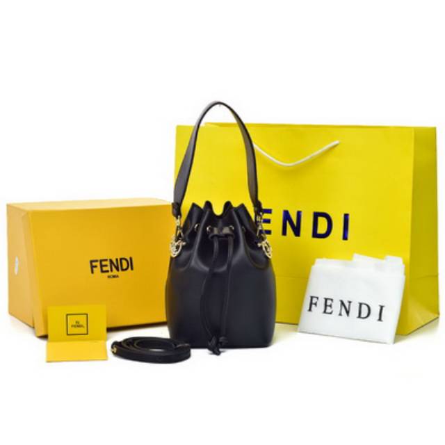 Tas Fendi Mon Tresor Bucket Mini Leather Hitam