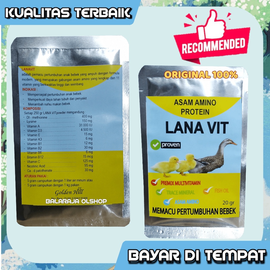 VITAMIN PENAMBAH NAFSU MAKAN DAN PEMACU PERTUMBUHAN ANAK BEBEK ITIK ANGSA ENTOG - LANAVIT