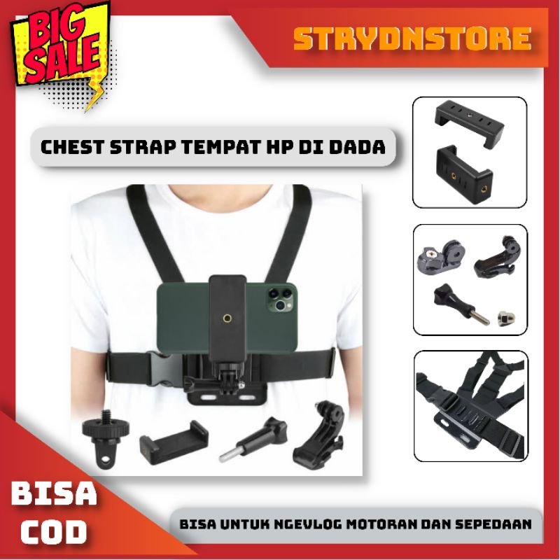 Holder HP Dada Chestrap Motovlog Breket Ngevlog Motoran