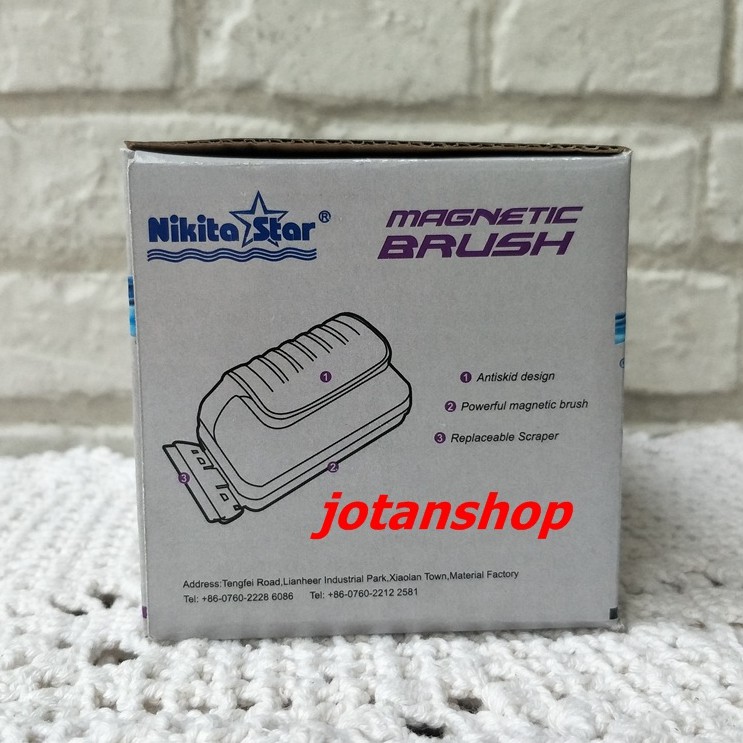 magnetic brush NIKITA STAR Medium Sedang magnet pembersih kaca aquarium aquascape M