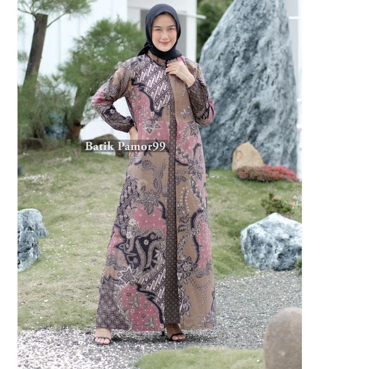 Update - Jerry Store Baju Gamis Dress Batik Wanita Perempuan Dewasa Muslimah Lengan Panjang Modern K