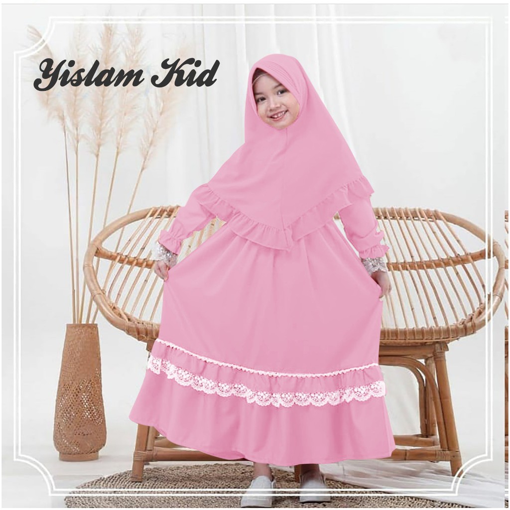 FenishaStore Baju Gamis Anak Perempuan Terbaru YISLAM Kids usia 7-9 tahun