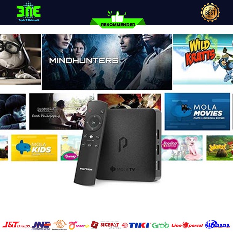 Mola Polytron PDB M11 Android Smart TV Box 4K UHD Free Streaming Channel Premium Mola 12 Bulan