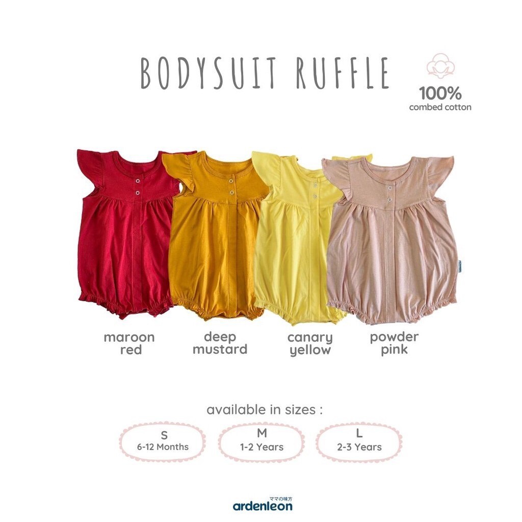 ARDENLEON Ruffle Bodysuit / Baju Kodok Bayi Anak Perempuan Renda Arden Leon Bandung