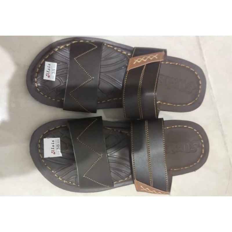 Sandal Kulit Jepit / Slop Keren uk 38-42 (Real Picture)