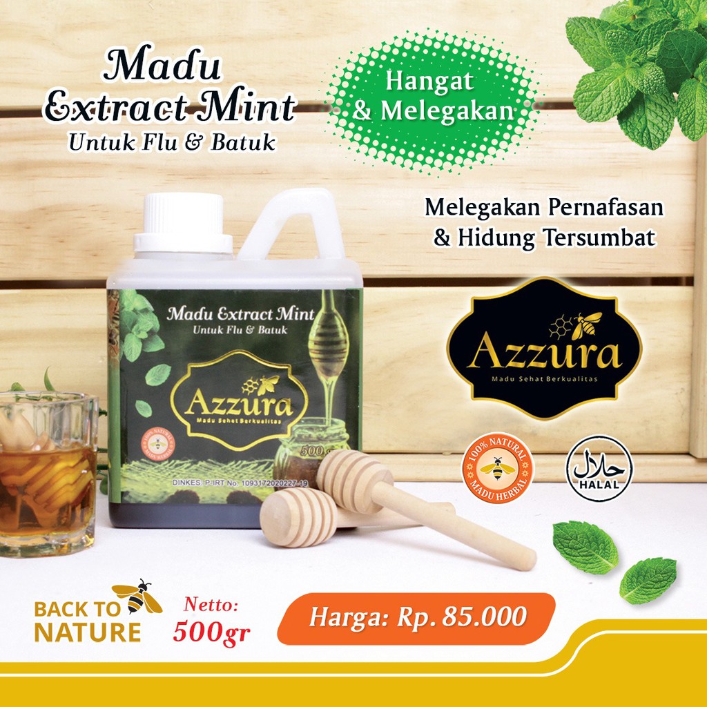 

Madu Azzura Extract Mint untuk Flu dan Batuk