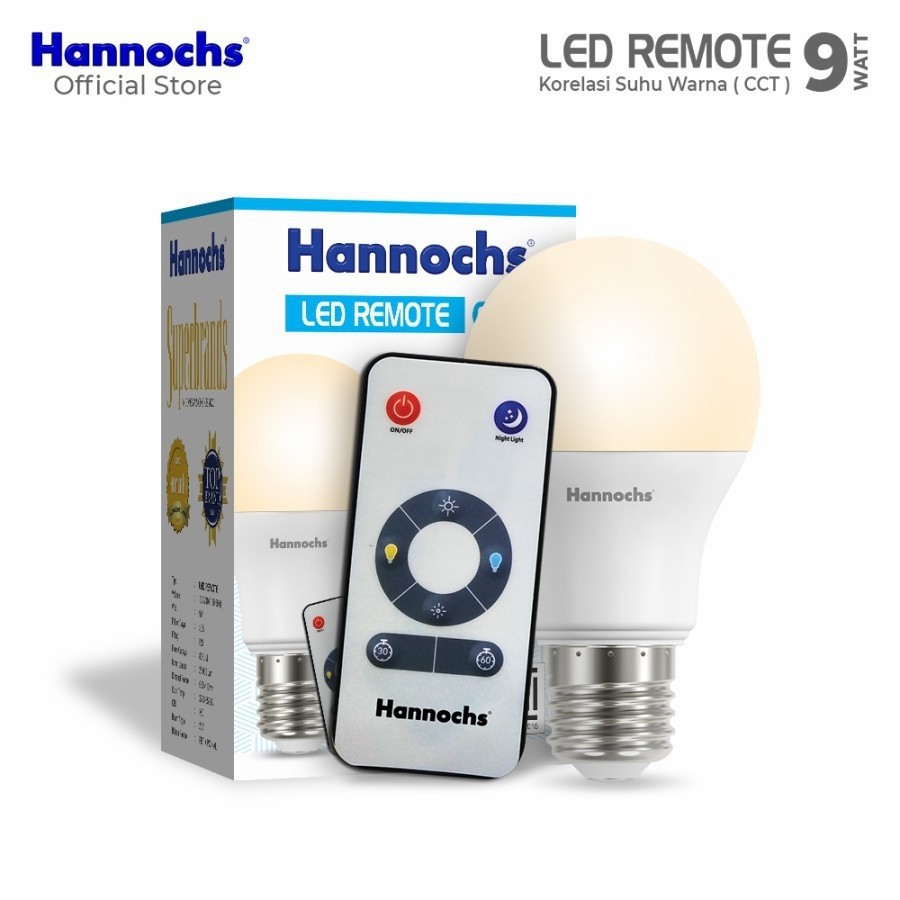 Lampu LED Hannochs Remote Control CCT 9W 9 Watt