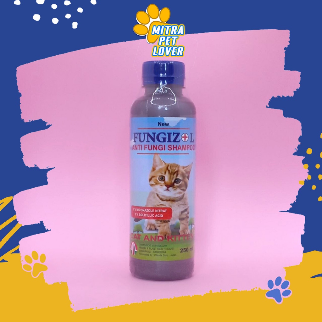 SHAMPO ANTI JAMUR KUCING - FUNGIZOL CAT SHAMPOO 250 ML ORIGINAL - ANTI JAMUR WANGI BERSIH SEHAT MENGHALUSKAN MELEMBUTKAN BULU PET ANIMAL HEALTHCARE AND VETERINARY TAMASINDO OBAT KESEHATAN DAN VITAMIN TERNAK HEWAN BINATANG PELIHARAAN MITRAPETLOVER