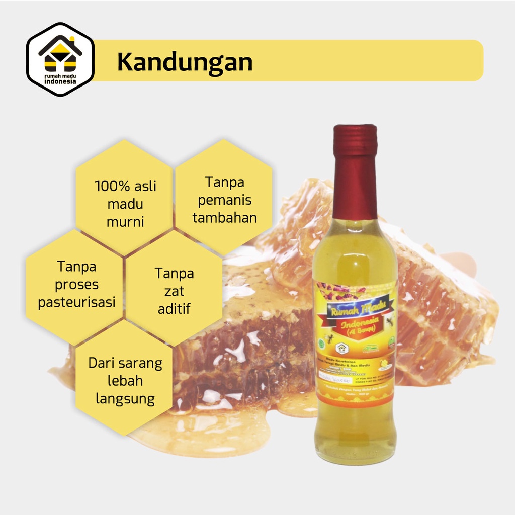 Madu Murni Asli Original Tanpa Campuran Raw Honey 375gr