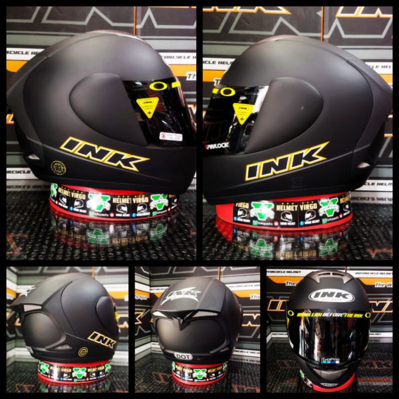 INK HELM CL MAX SOLID BLACK DOFF PAKET KOMPLIT