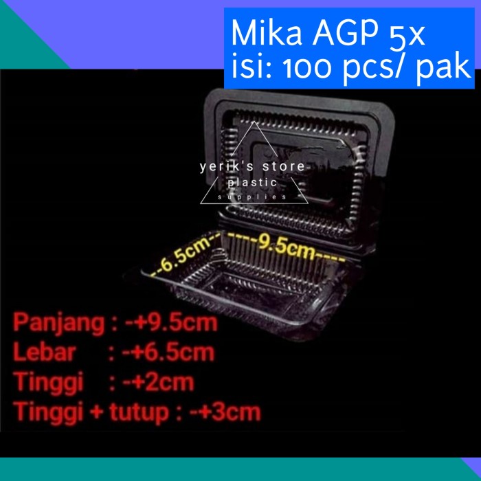 

Mika AGP 5x / Kemasan Plastik Mika Makanan (isi 100 pcs/ pak)