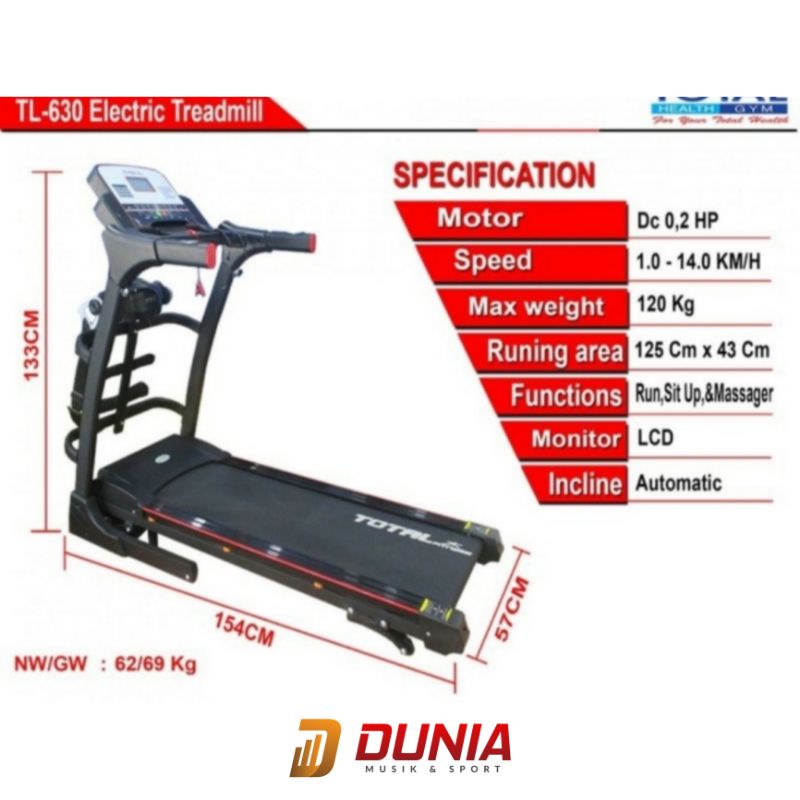 Treadmill Total Elektrik TL-630 TL630