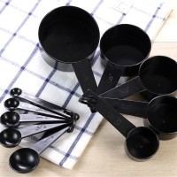 Sendok Takar 10 in 1 Akurasi Ukur Bumbu Dapur Gelas Takaran Measuring HITAM Set Pengukur Alat