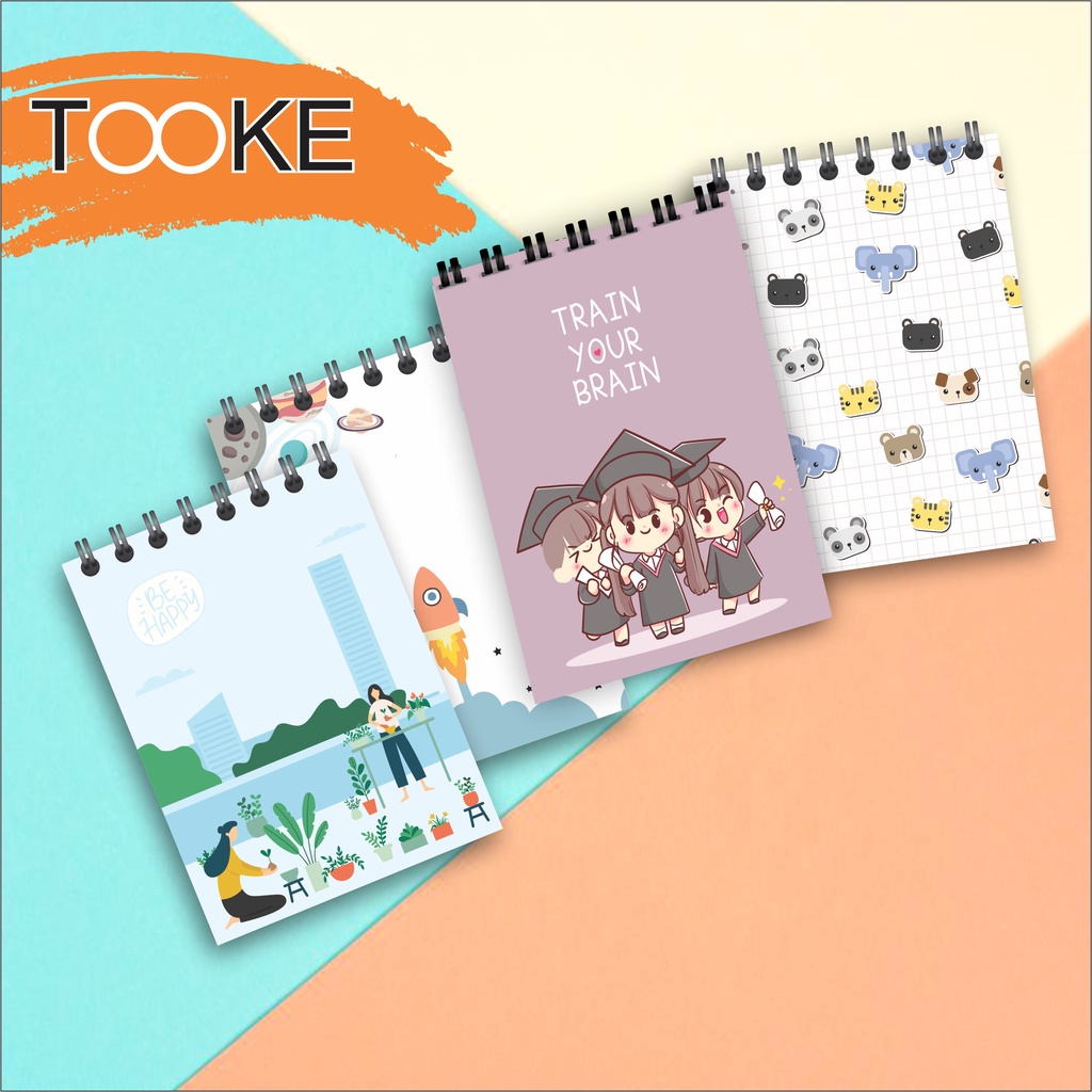 

notebook buku catatan diary tulis ring aeshthetic pocket size mini size motif aesthetic