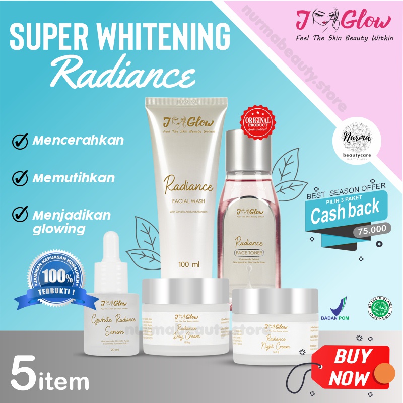 Jglow J glow Skincare Super Whitening Krim Perawatan Kecantikan Pemutih Kosmetik Wajah Glowing BPOM