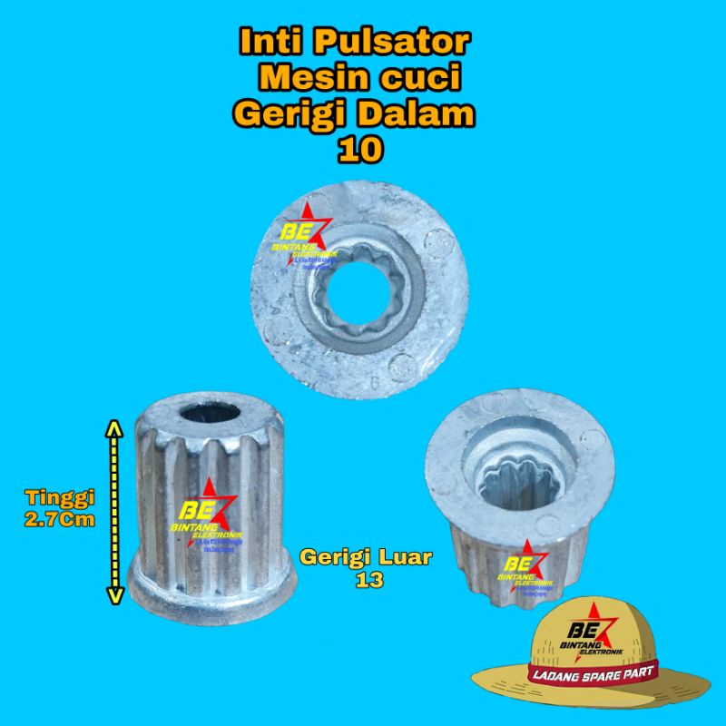 Inti Pulsator Mesin Cuci Gerigi 10 Besi Puli Stator Gigi 10