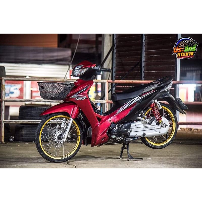 striping wave 110i Revo fit merah hitam