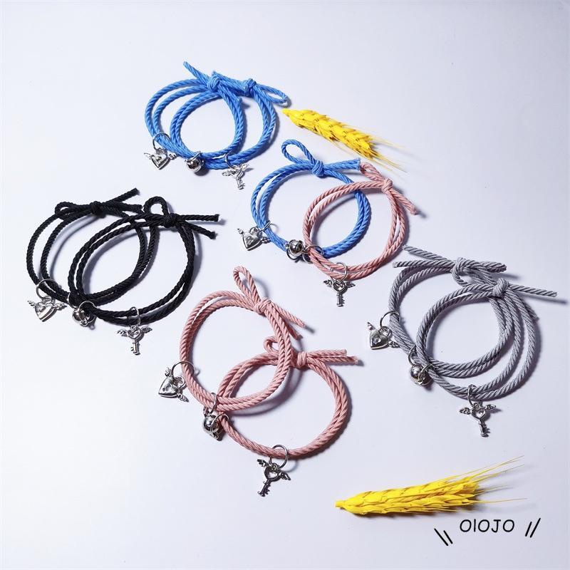 【COD】2 PCS TERMURAH GELANG MAGNET COUPLE LUCU ANEKA WARNA GELANG PERSAHABATAN