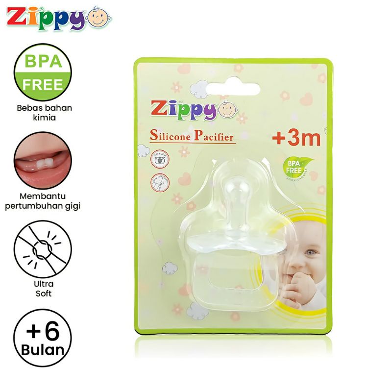 Zippy Baby Silicone Pacifier / Empeng Silikon Bayi BPA Free Ultra Soft +3m Empeng Bayi Bulat OK -065