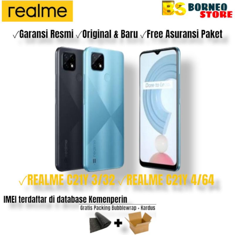 REALME C21Y 3/32GB - REALME C21Y 4/64GB - GARANSI RESMI