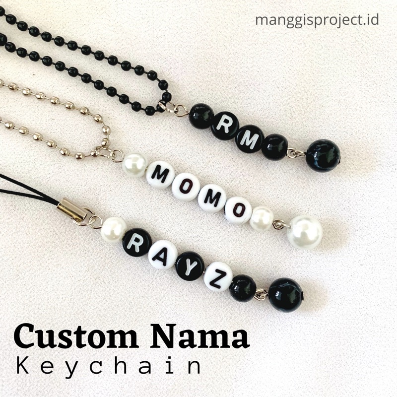 Custom Gantungan Kunci / Hp Keychain phone strap pakai nama BTS NCT Black Pink Twice