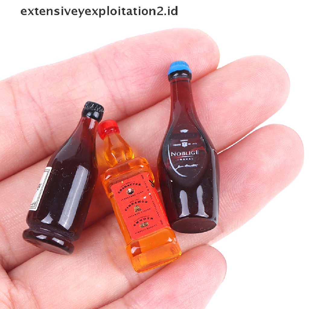 10pcs Miniatur Botol Minum Skala 1: 12 Untuk Dapur Rumah Boneka