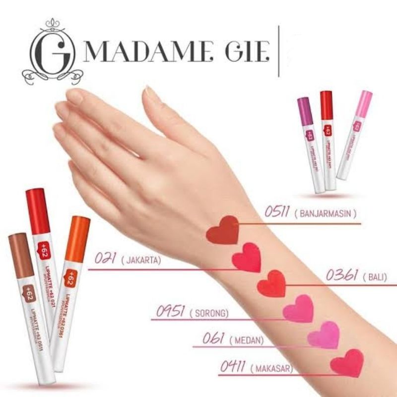 MADAM GIE LIPMATTE +62 LIPCREAM// LIPMATTE  MADAME GIE ORIGINAL