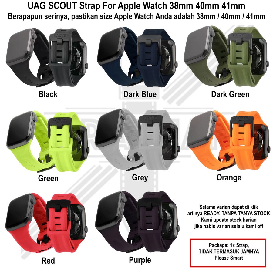 UAG Scout Strap Apple Watch 38mm 40mm 41mm - Tali Jam Tangan Rubber Sporty