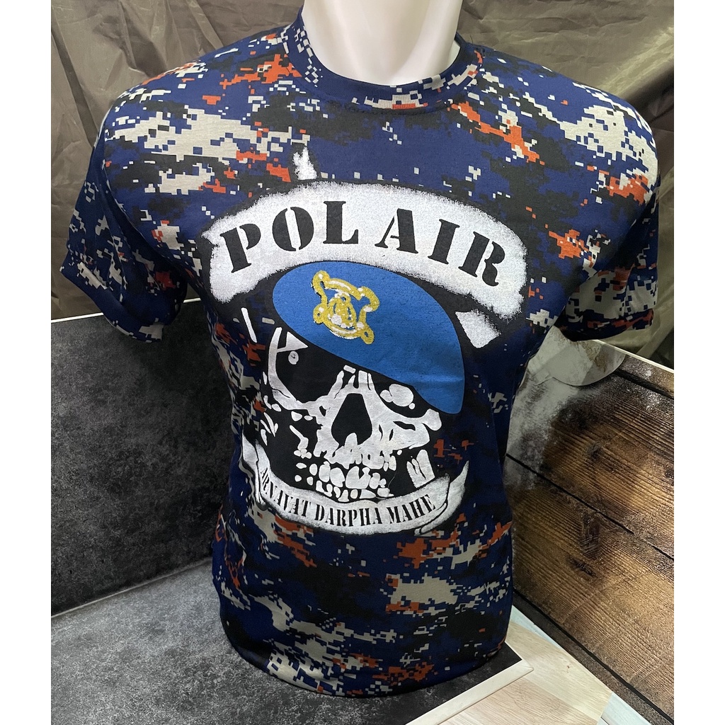 Kaos Loreng Polairud Tengkorak - Kaos Polair - Kaos AIRUD