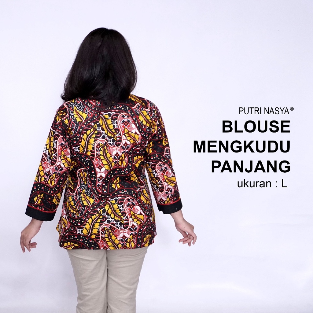 Blouse Batik Big Size Wanita Atasan Batik Jumbo Lengkap S-M-L-XL-2L-3L-4L-5L-6L-7L Model Blus Jumbo Seragam Batik / Atasan Formal Kantor Katun / Pakaian Batik Super Big Kekinian Model Terbaru / Blouse Kerja Wanita Bahan LD 140 Model