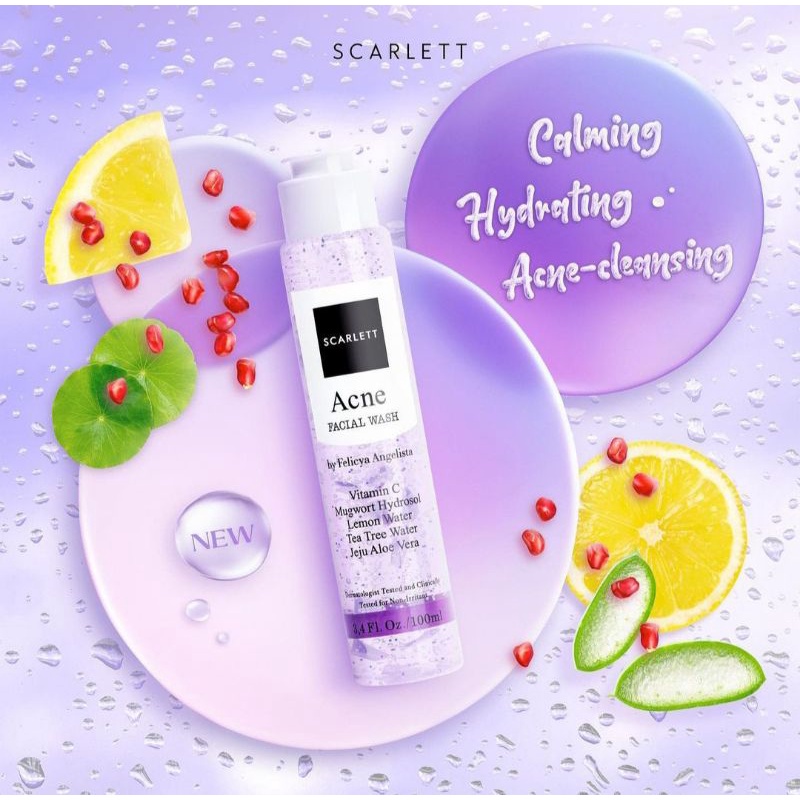 SCARLETT BRIGHTENING FACIAL WASH - OILY SKIN - NORMAL SKIN - ORI BY FELICYA ANGELISTA