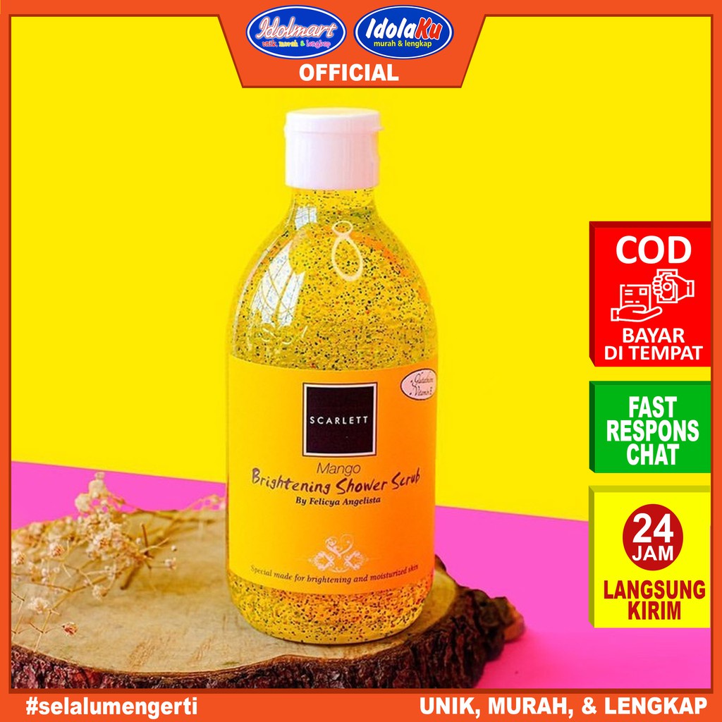 IDOLAKU Scarlett Whitening Shower Scrub Mango 300ml