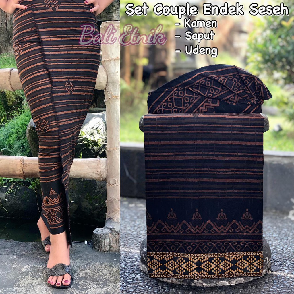 ABHA - Set Couple Katun Endek Seseh/Kamen/Udeng/Saput Endek/Kain Bali