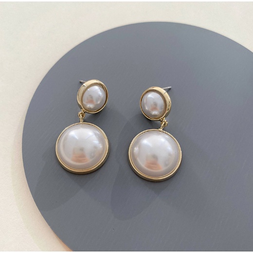 ANTING KOREA RETRO PEARL ANTING TITANIUM TUSUK ANTI KARAT GIWANG ELEGANT AKSESORIS WANITA FASHION IMPORT ANT44