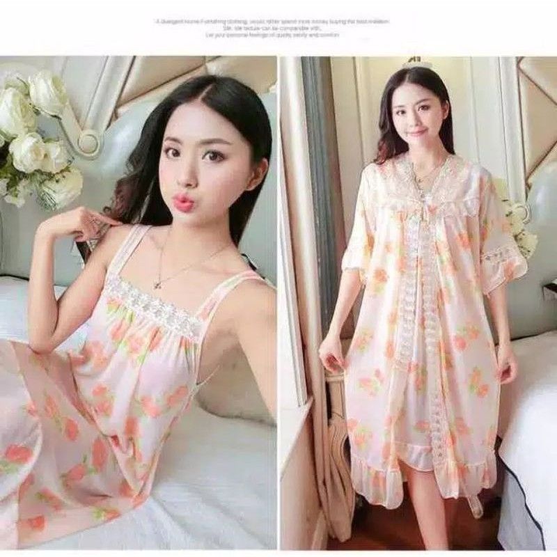 Kimono 2in1 import murah / kimono lingerie wanita import C04-C1