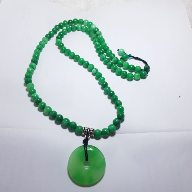 Kalung Batu Giok Hijau Asli Original