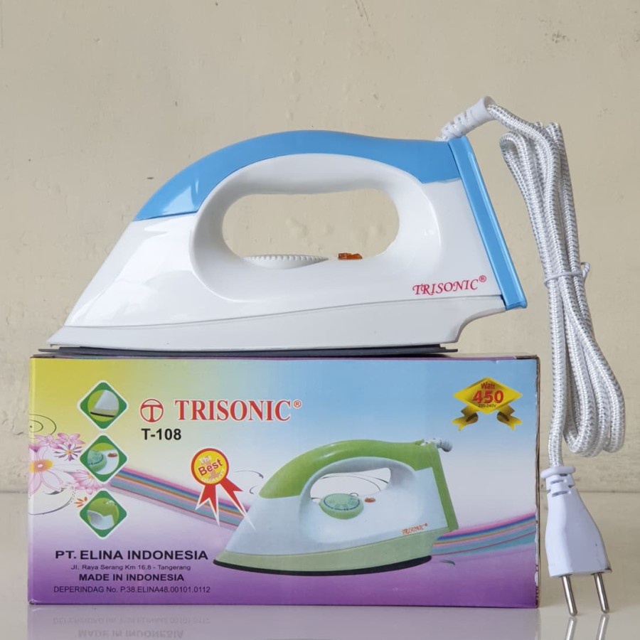 SETRIKA GOSOK LISTRIK | DRY IRON TRISONIC MURAH BERKUALITAS T108