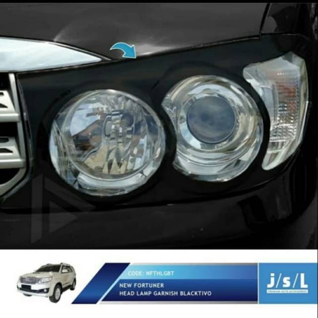 Garnis list cover lampu new Fortuner 2008 - 2010 hitam